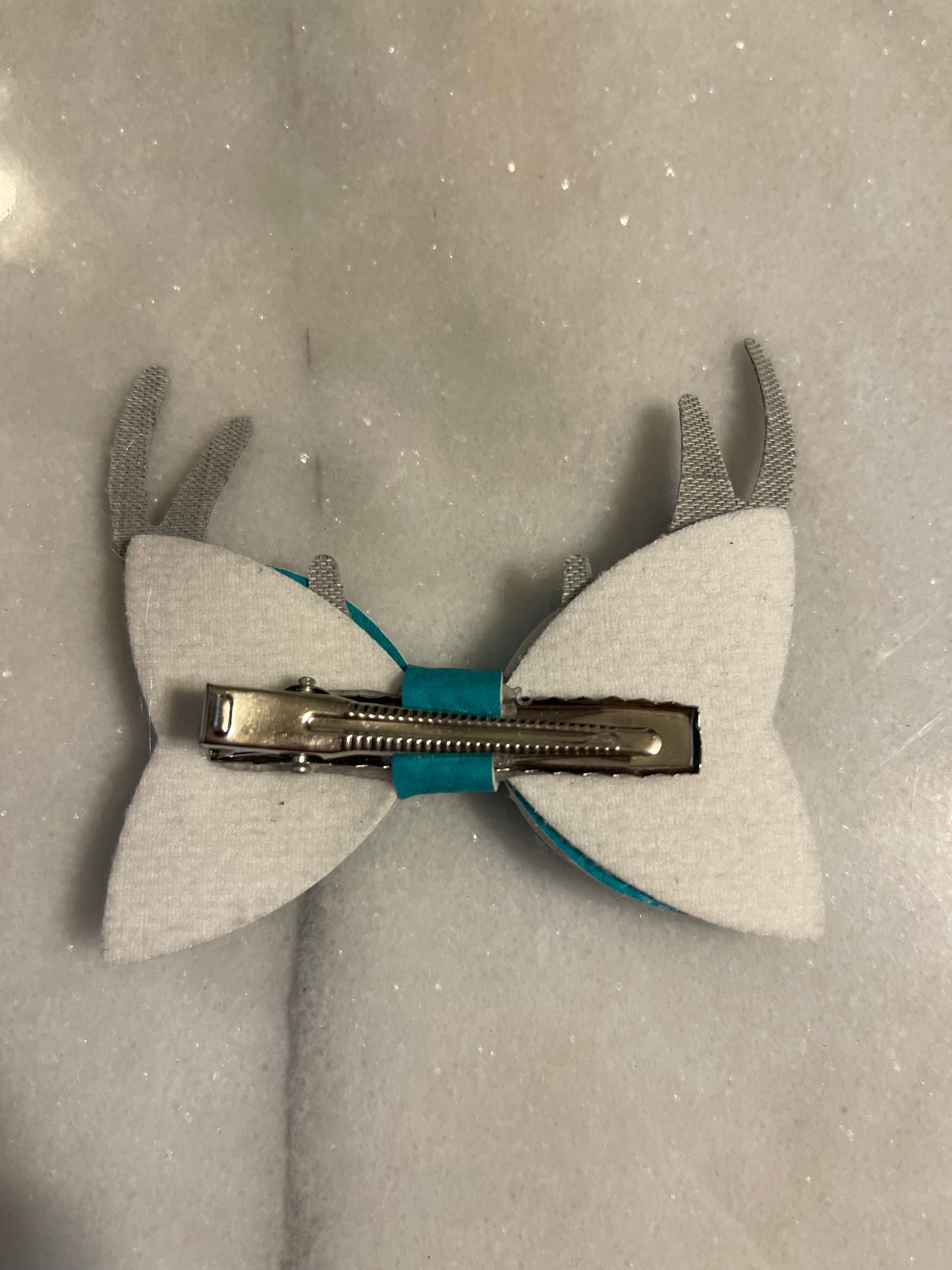 Teal antlers Bow