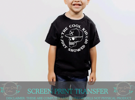 Single Color Screen Print Transfer - The Cool Kid