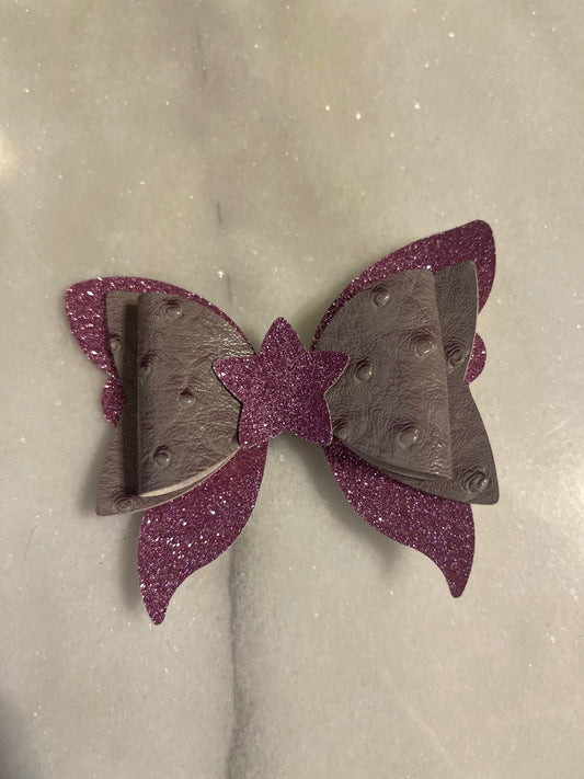 Purple/Gray Butterfly Bow