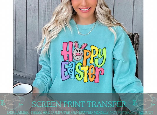 Full Color Screen Print Transfer - Hoppy Easter