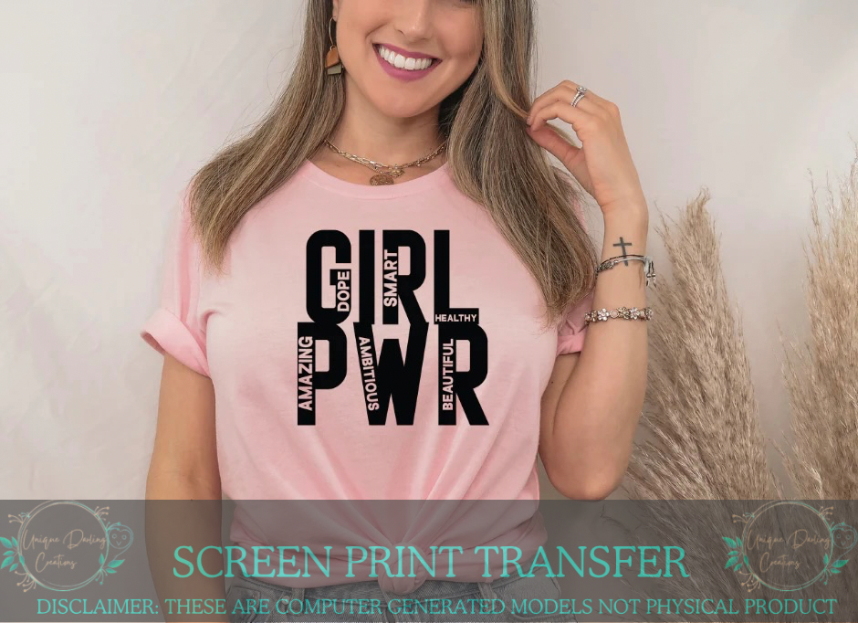 Single Color Screen Print Transfer - GIRL PWR