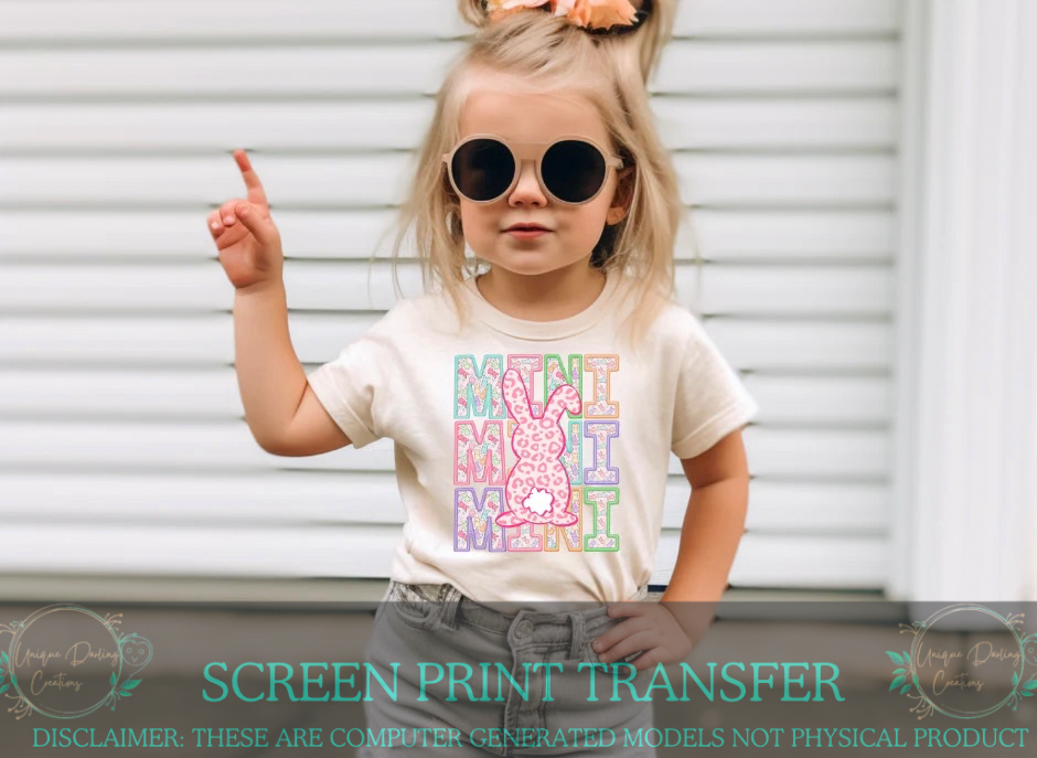 Full Color Screen Print Transfer - Mini Bunny