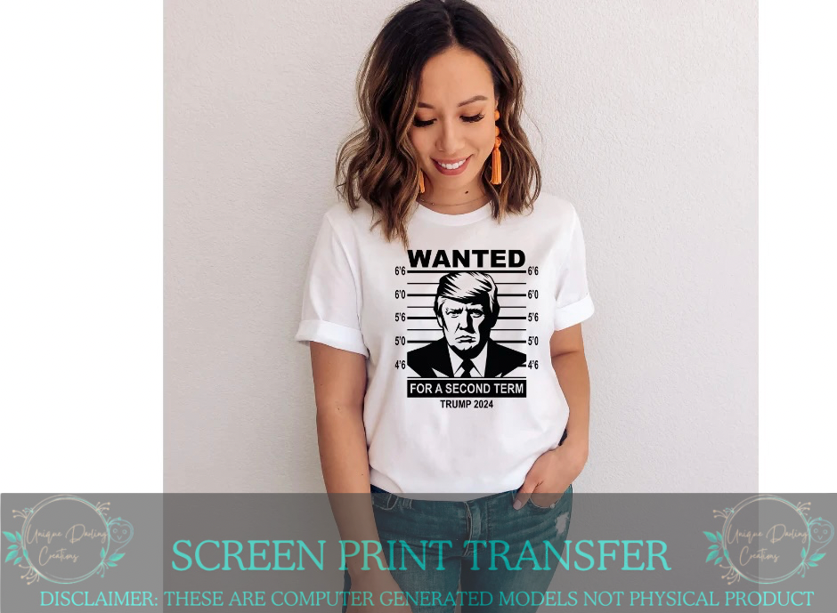 Single Color Screen Print Transfer - WANTED