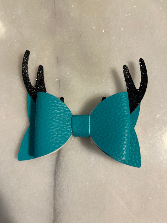 Teal antlers Bow