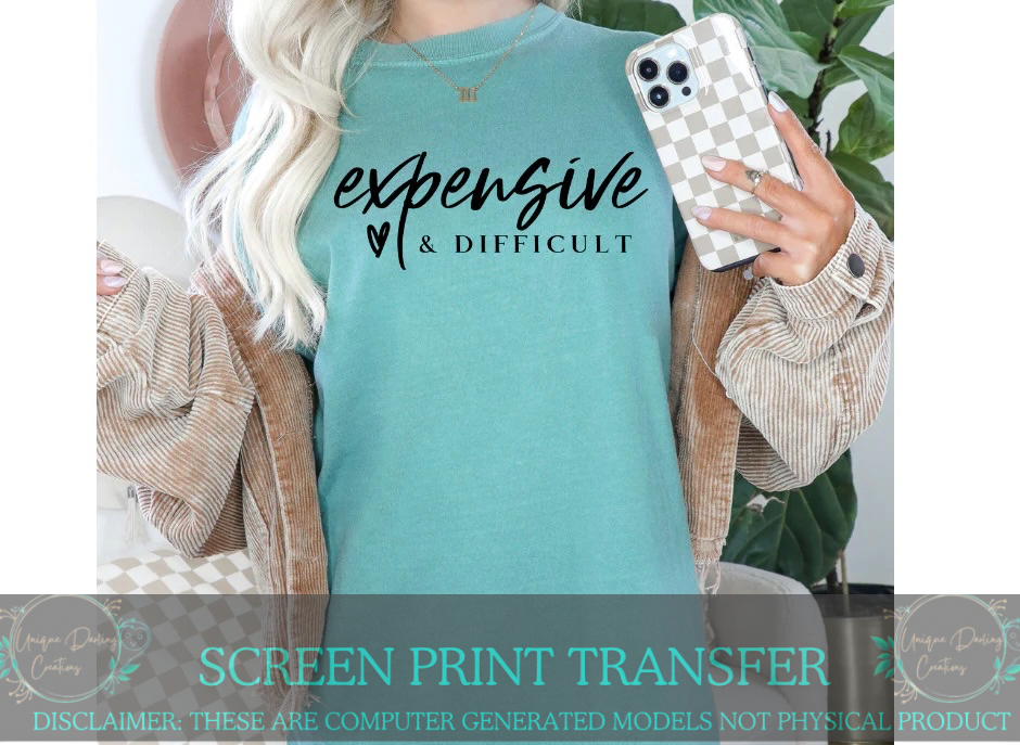 Single Color Screen Print Transfer - Expensive And Difficult