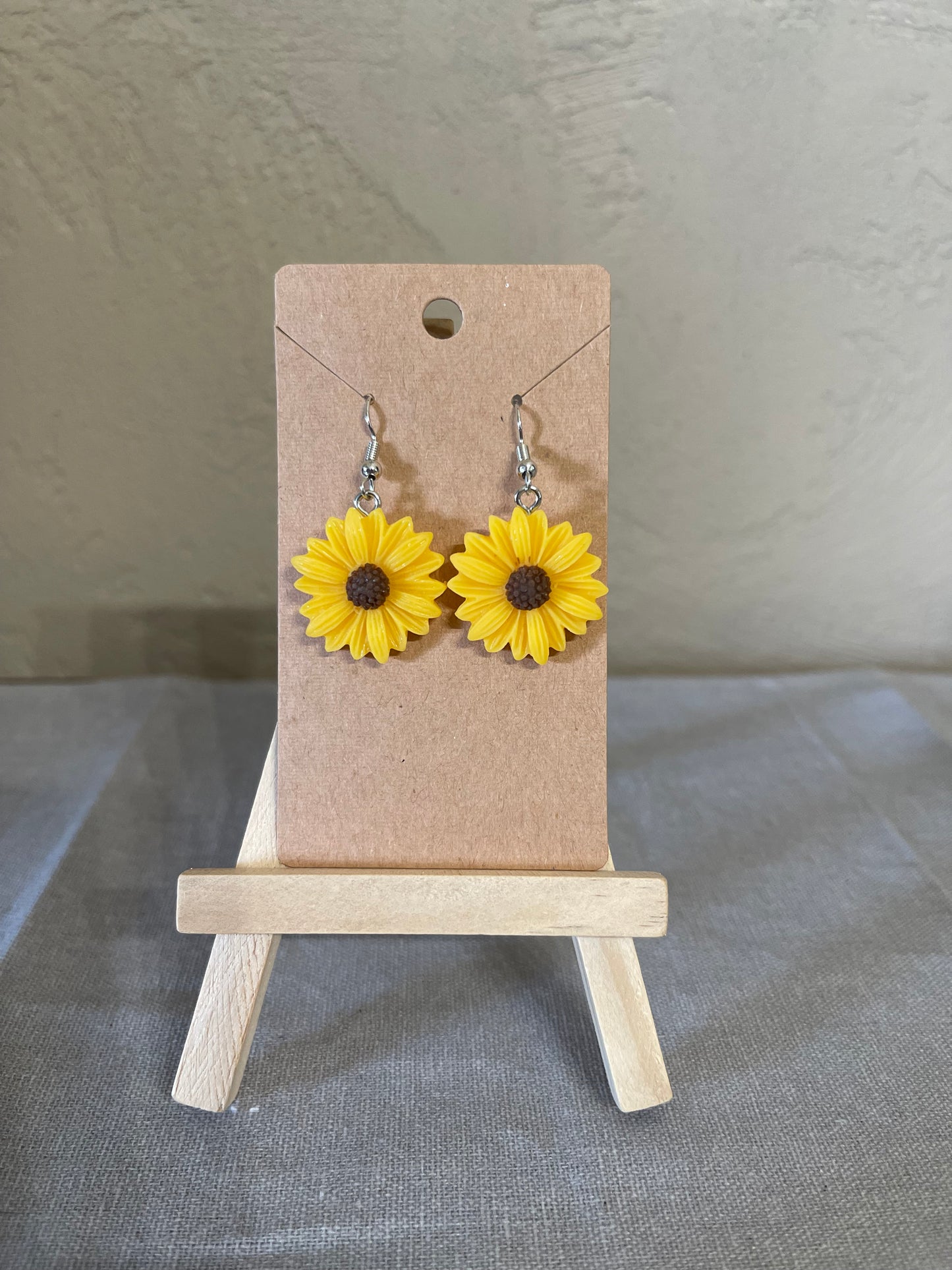 Yellow Daisy Dangling Earrings